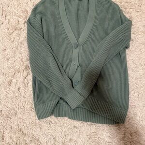 Hollister Sage Green Ribbed Cardigan